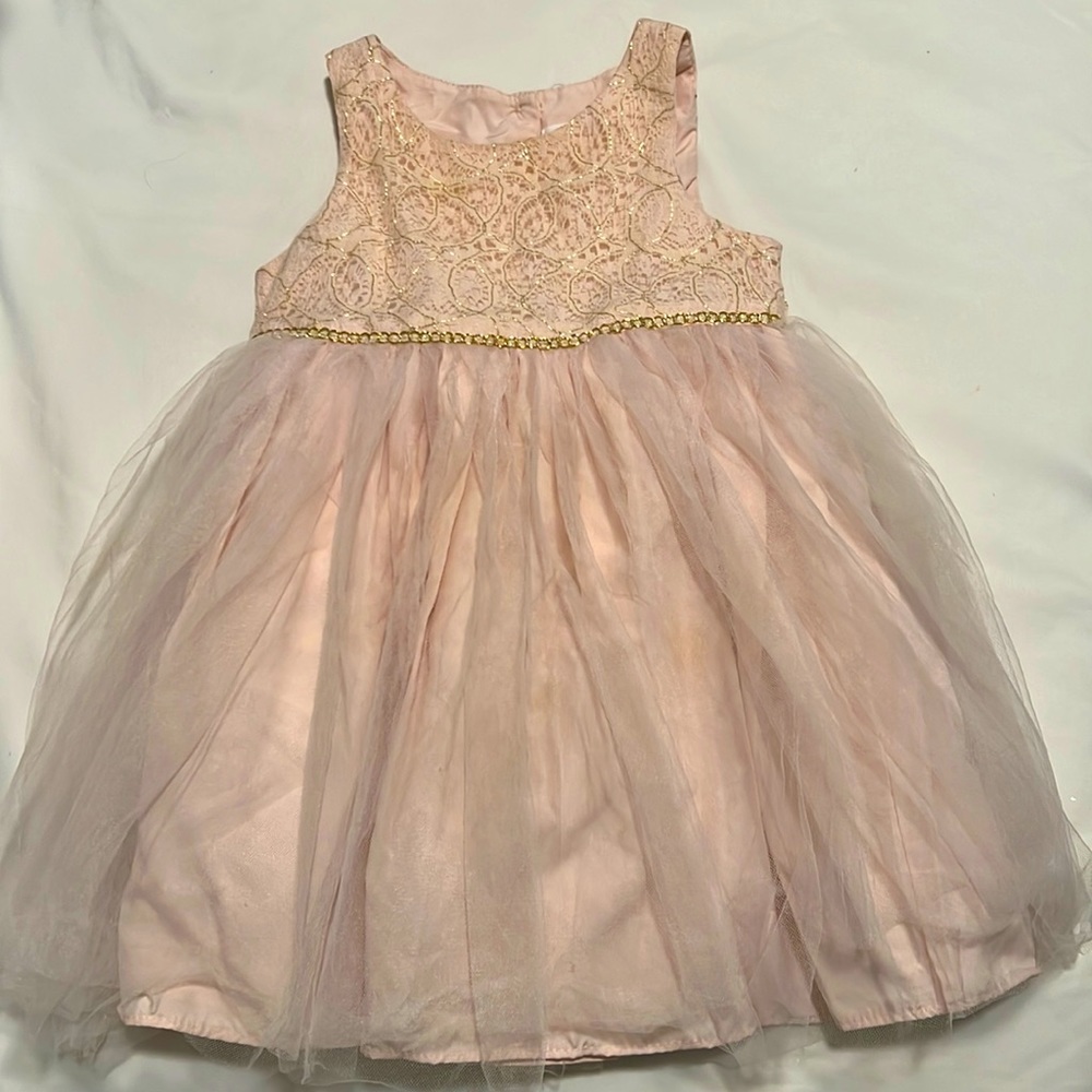 Fancy toddler pink and gold dress